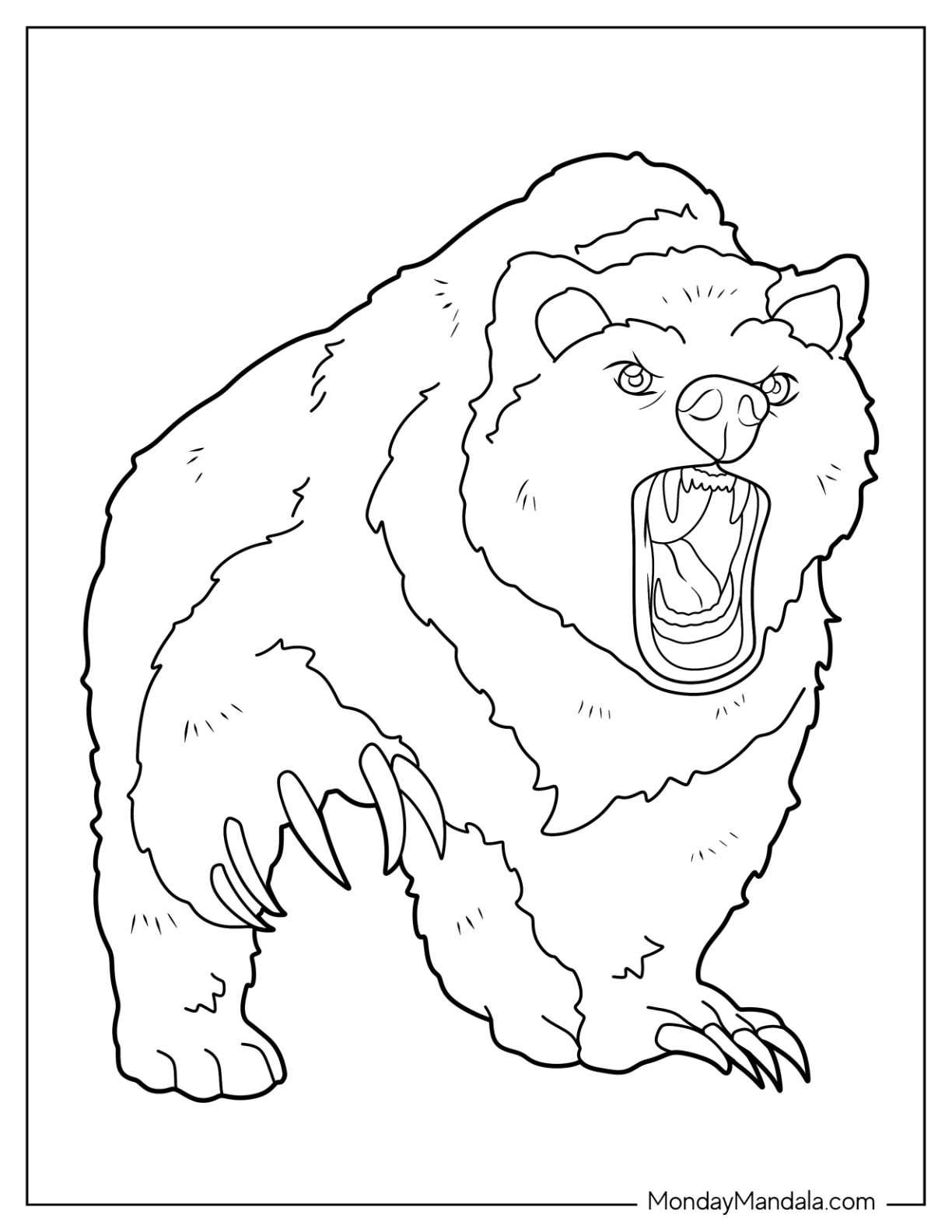 Bear coloring pages free pdf printables