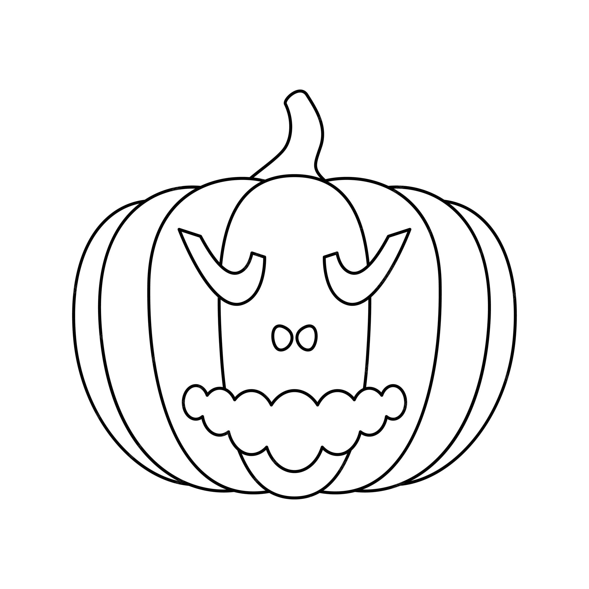 Premium vector coloring page with halloween pumpkin for kids