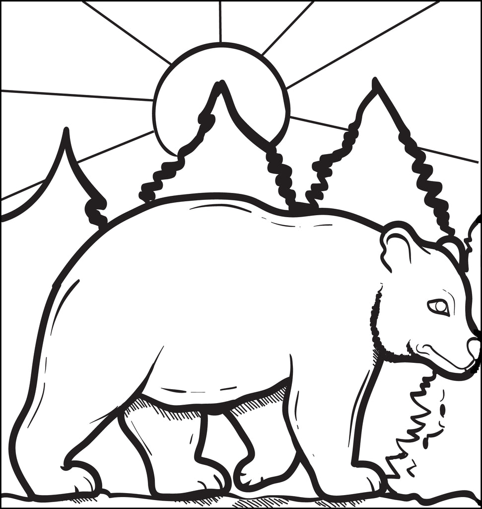 Printable bear coloring page for kids â