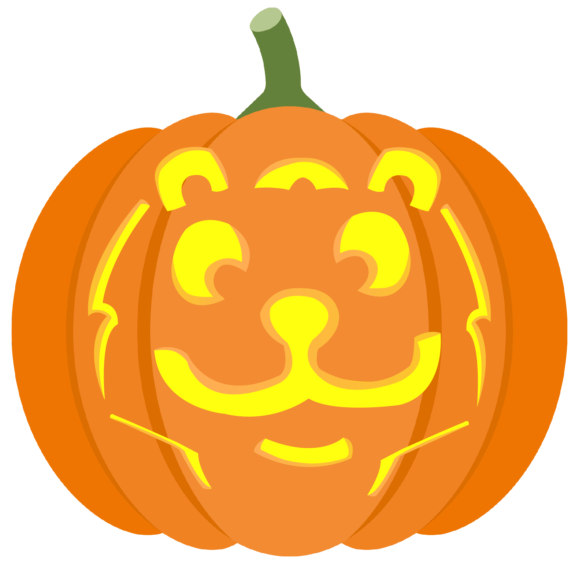 Cute bear pumpkin stencil free printable papercraft templates