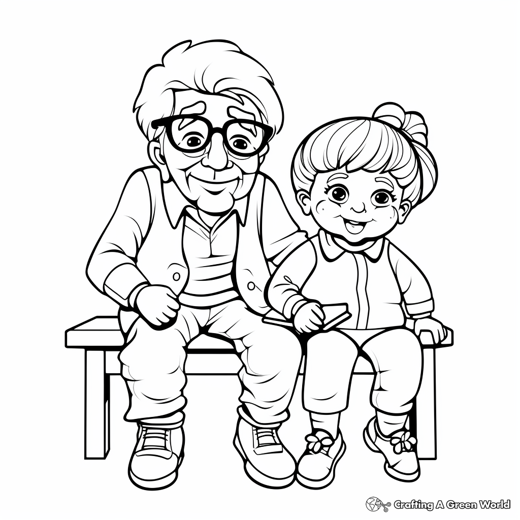 Grandparents day coloring pages