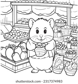 Grocery coloring page stock photos and pictures