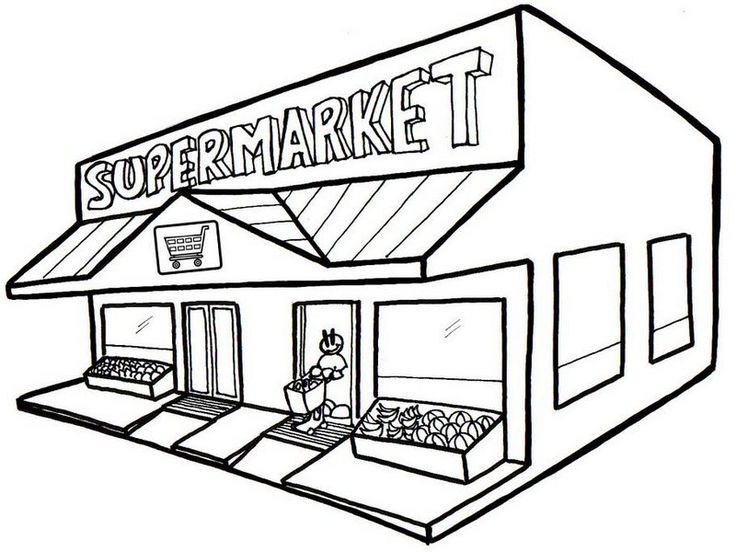 Best grocery store coloring page clipart black and white clip art coloring pages for kids