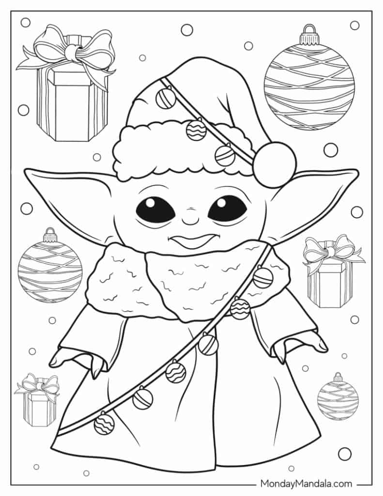 Baby yoda coloring pages free pdf printables