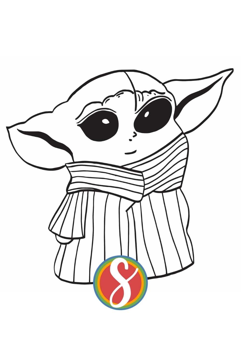 Free baby yoda coloring pages grogu â stevie doodles