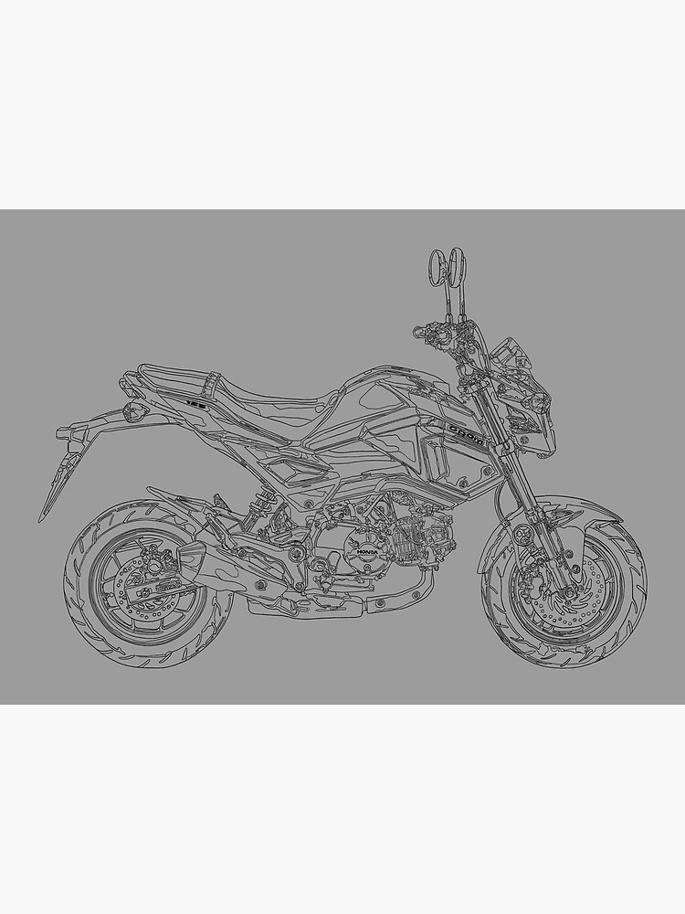 Honda grom wireframe art board print for sale by bestagon