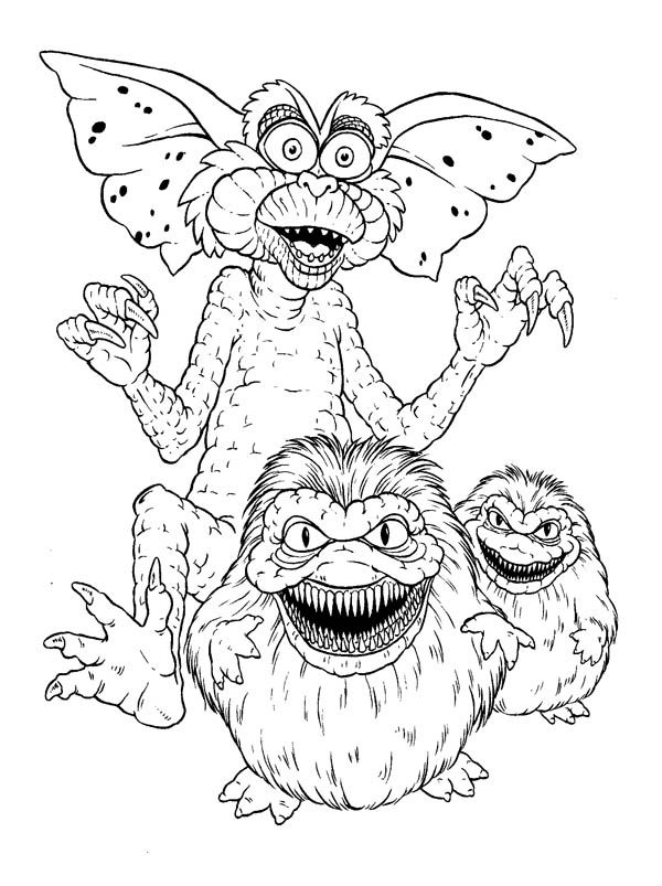 Monster gremlins coloring page color luna monster coloring pages cartoon coloring pages designs coloring books