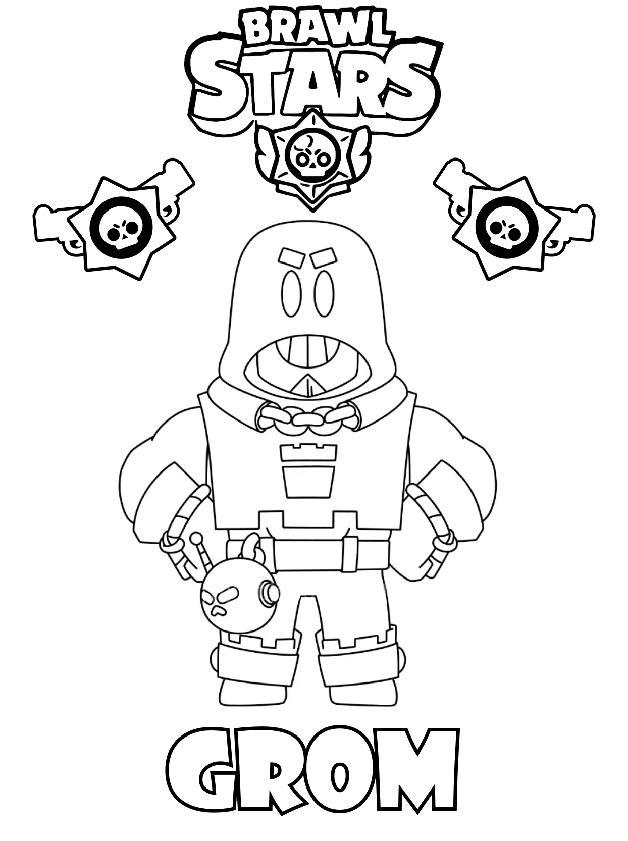 Brawl stars grom coloring pages