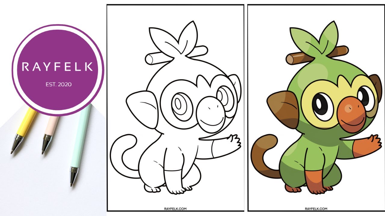 Grookey coloring pages cute grookey pokemon printable coloring pages pokemon coloring page