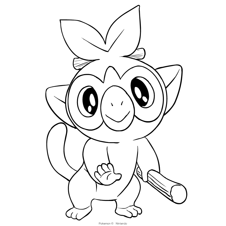 Grookey from pokãmon sword and shield coloring page