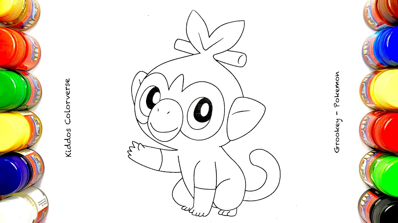 Coloring pokemon grookey pokemon coloring art pokemon