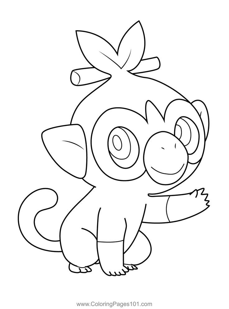 Grookey pokemon coloring page pokemon coloring pages coloring pages pokemon coloring