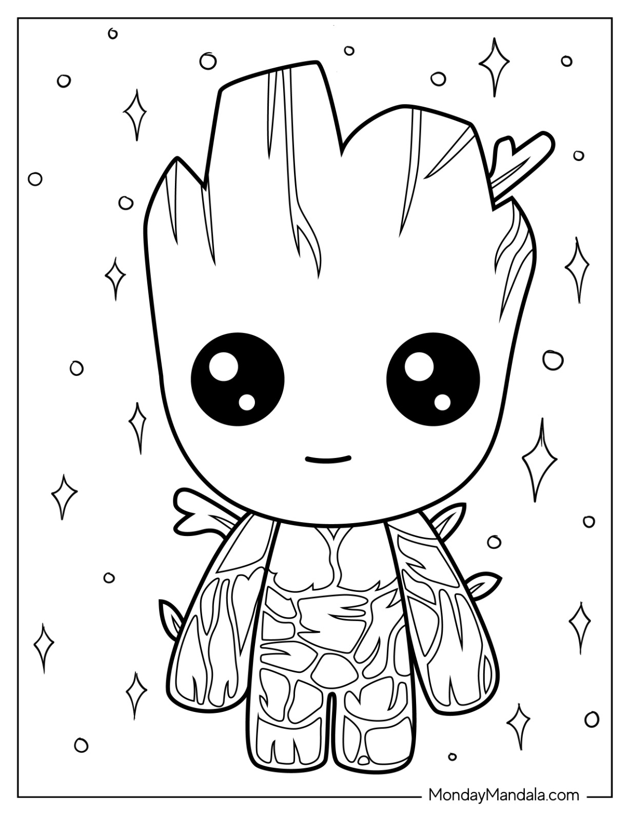 Groot coloring pages free pdf printables