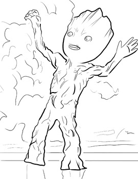 Baby groot coloring page by superhero training and supply tpt