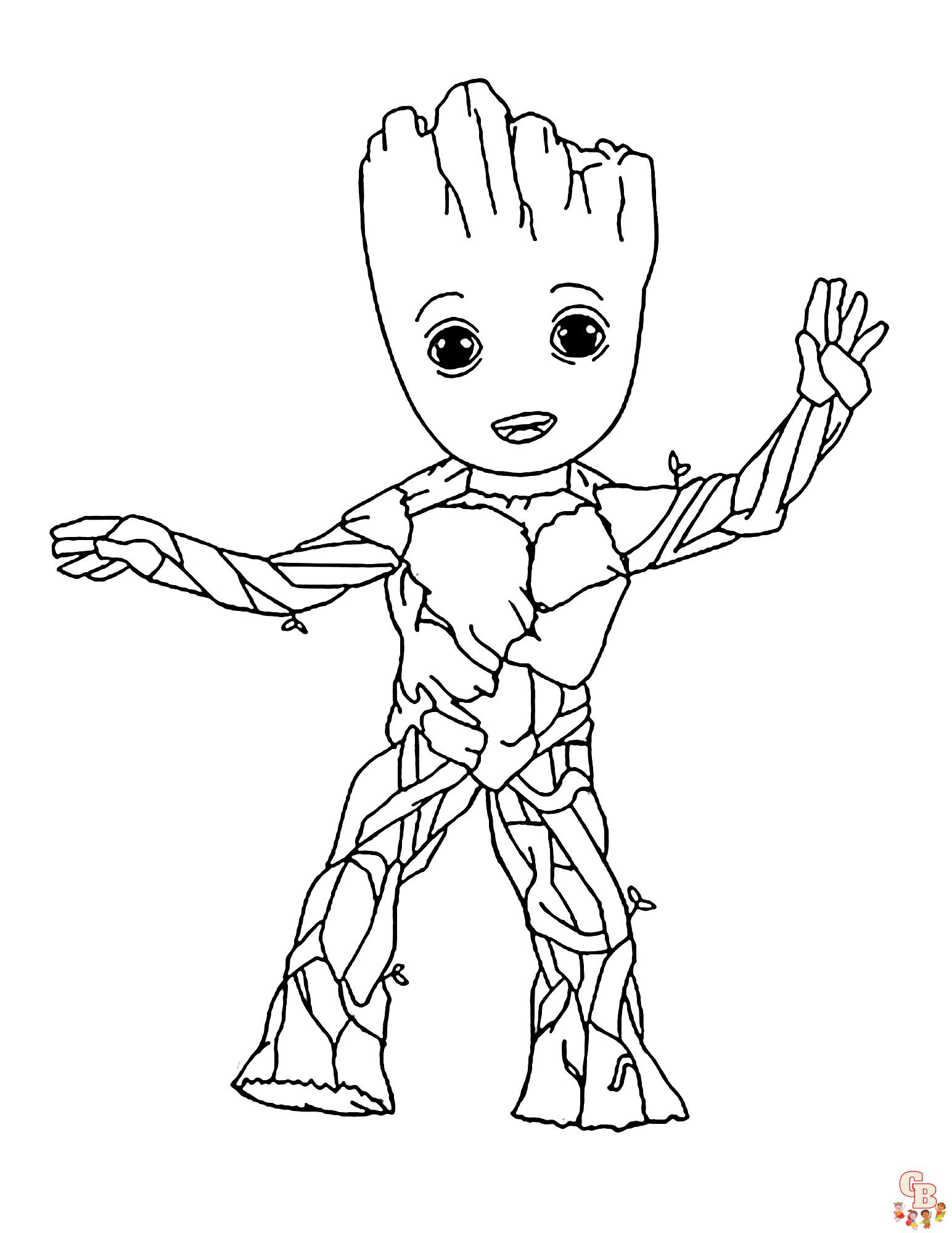 Free printable groot coloring pages for kids