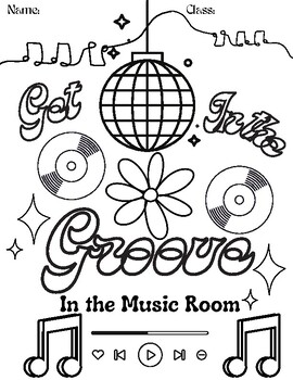 Groovy coloring page music room by kates music studio tpt