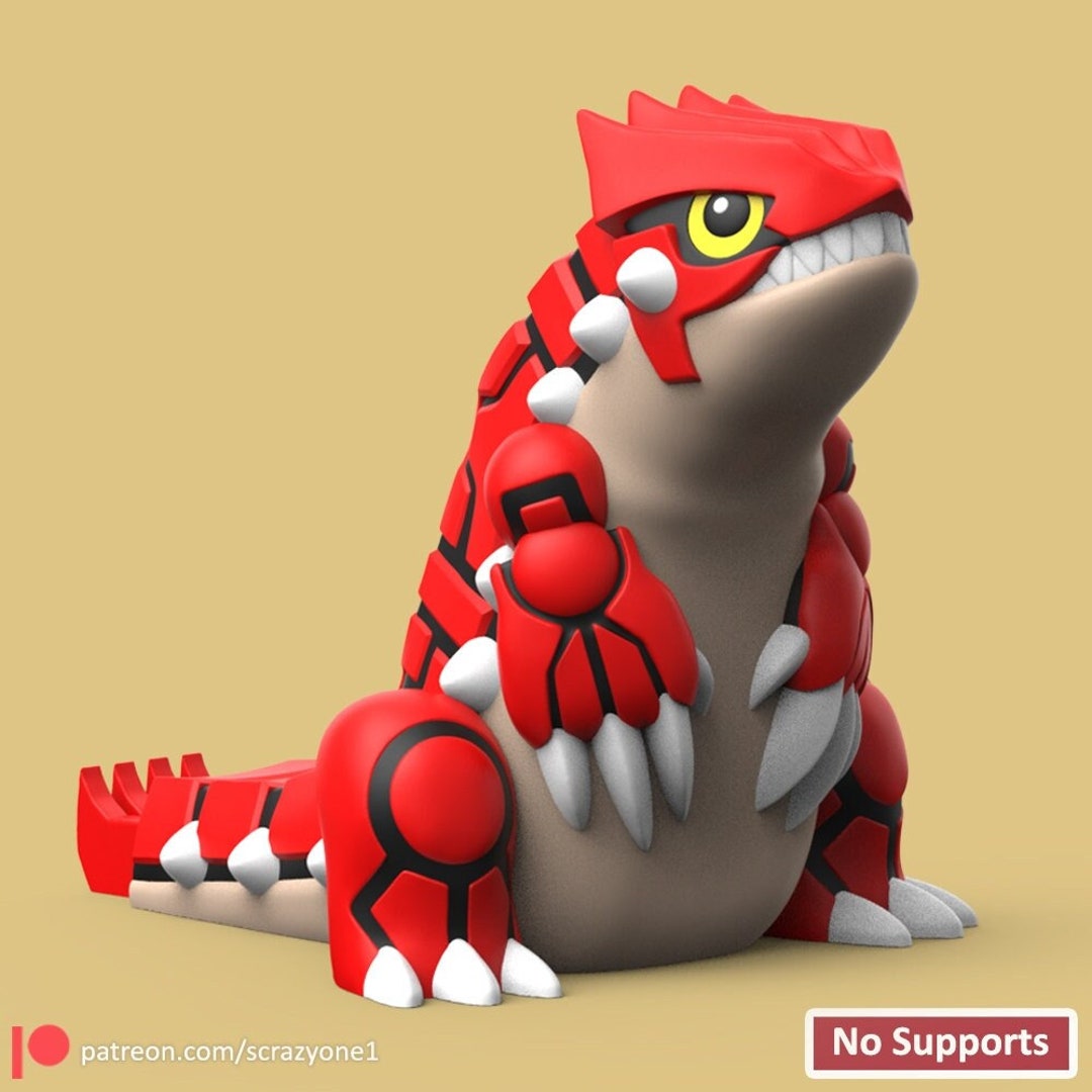 Gen pokemon chibi groudon by scrazyone d printed ready to paint multi