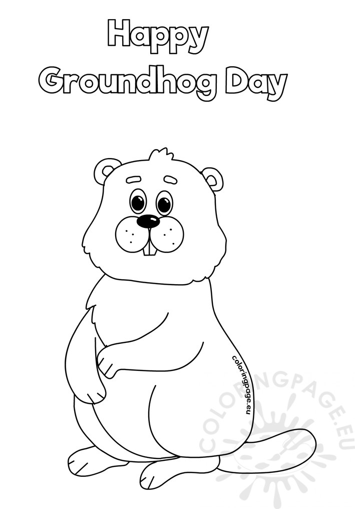 Groundhog day coloring page for kids coloring page