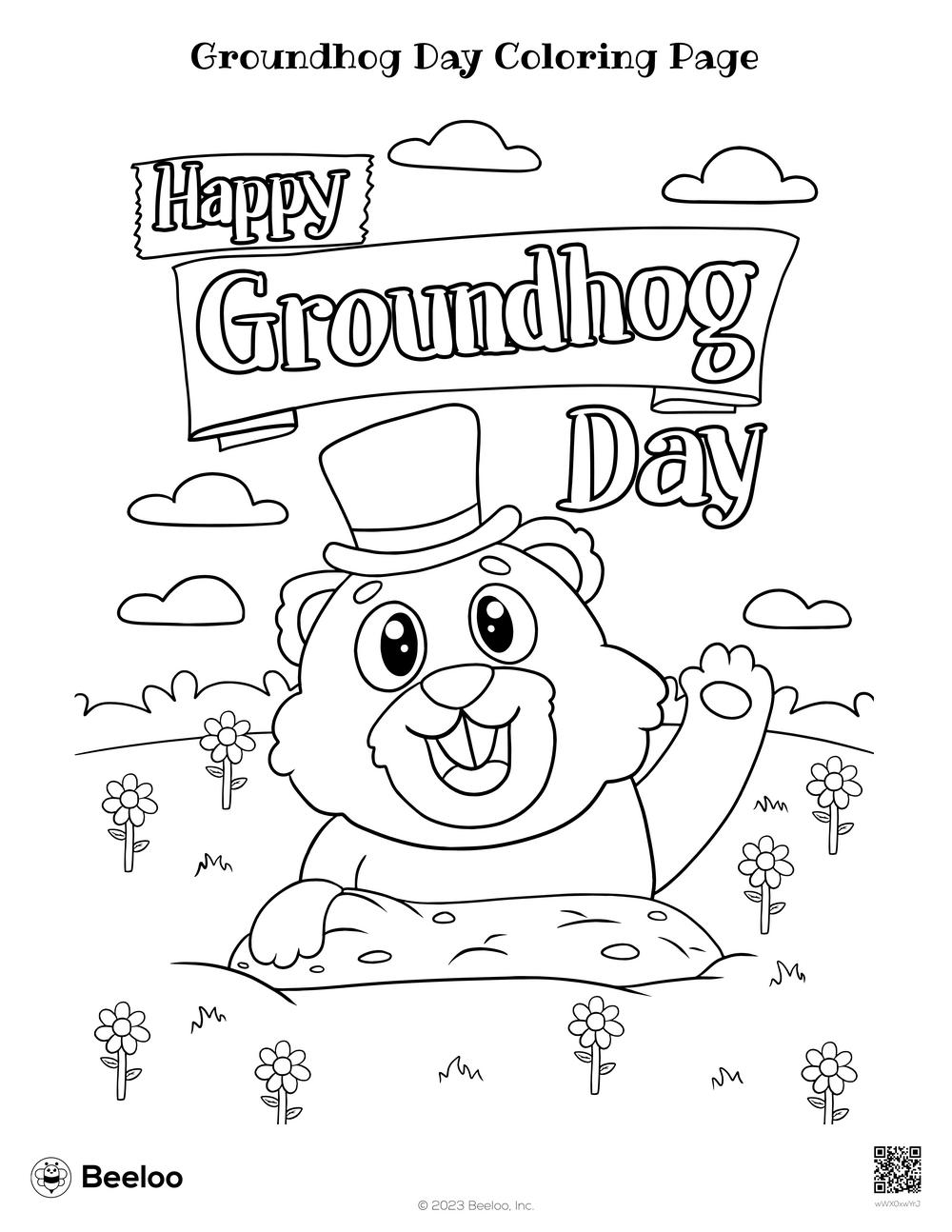 Groundhog day coloring page â printable crafts and activities for kids