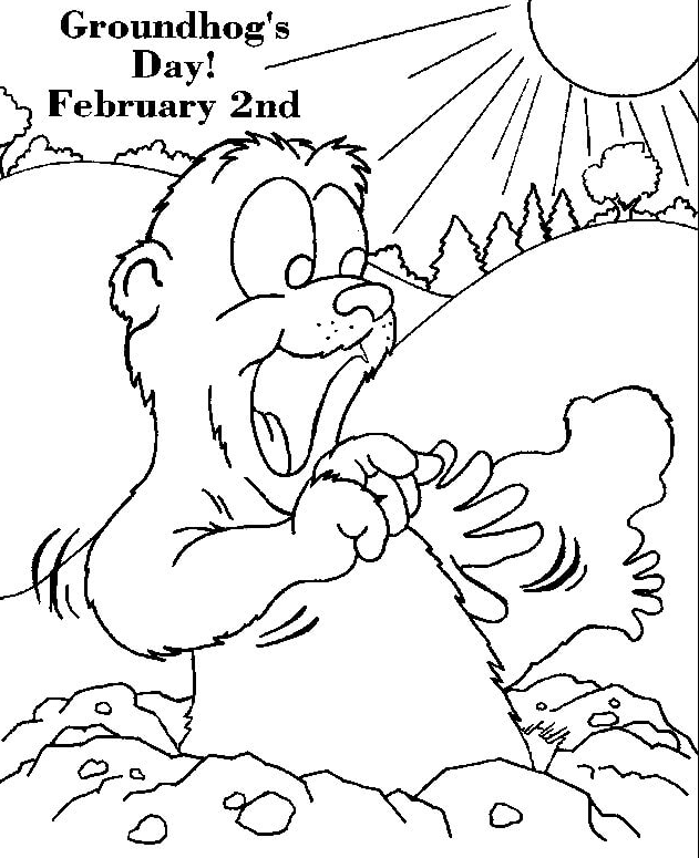 Groundhog day coloring pages printable for free download