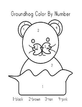 Groundhog color by number groundhog day activities groundhog day groundhog activities