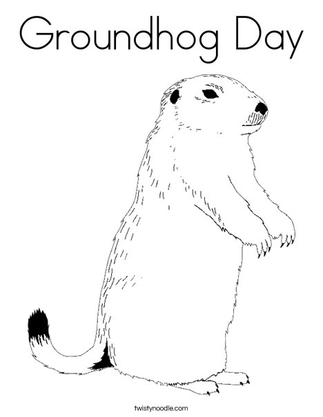 Groundhog day coloring page