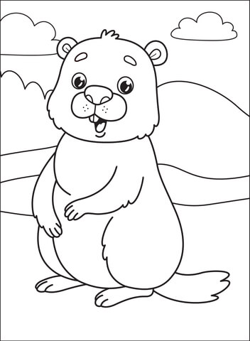 Groundhog coloring page free printable coloring pages