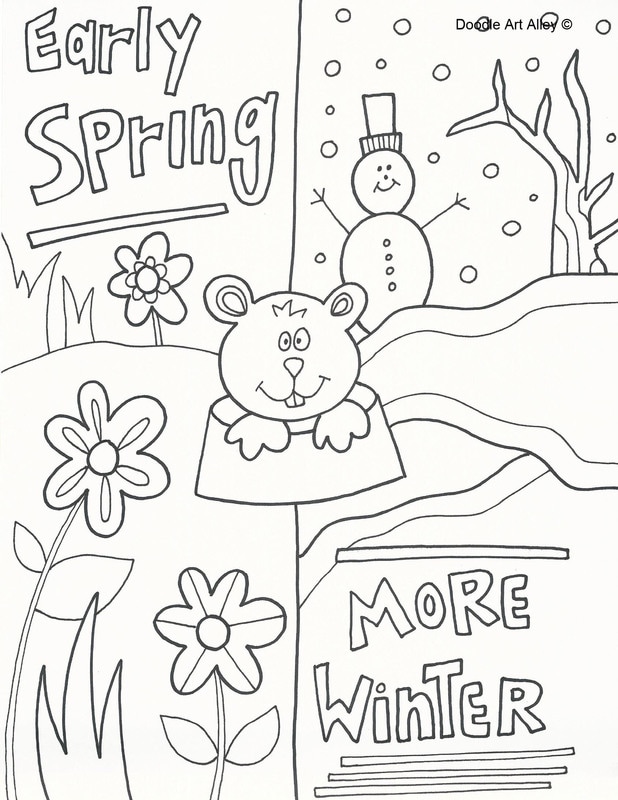 Groundhog day coloring pages