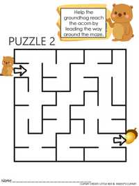 Groundhog day tracing activities mazes