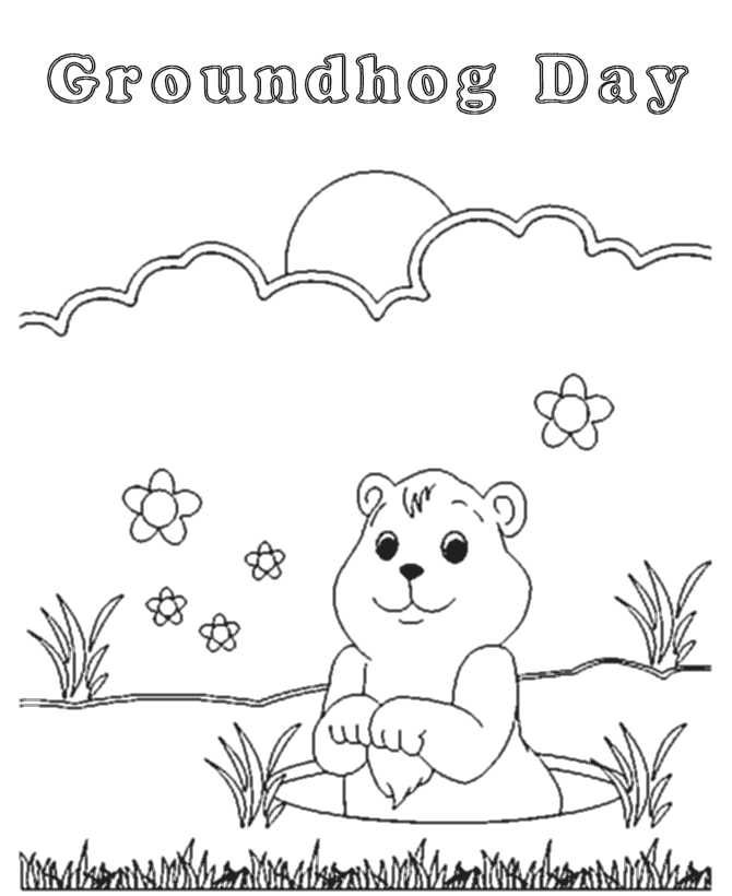 Groundhog day coloring pages pdf download