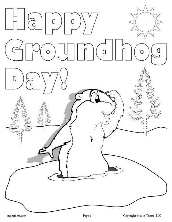 Printable groundhog day coloring page happy groundhog day groundhog day kindergarten groundhog day