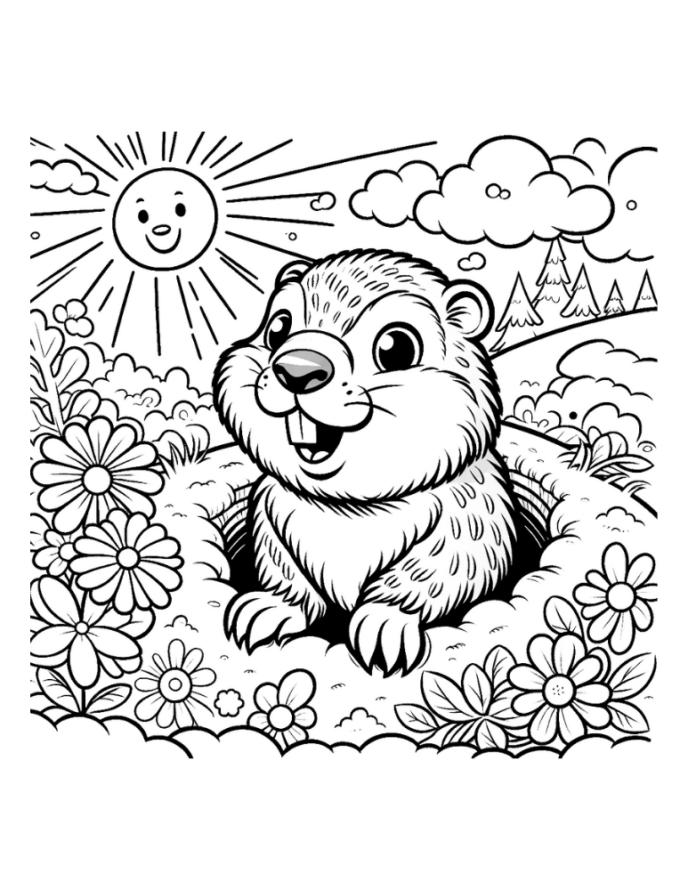 Free groundhog day coloring pages for kids