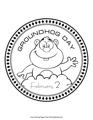 Groundhog day february coloring page â free printable pdf from