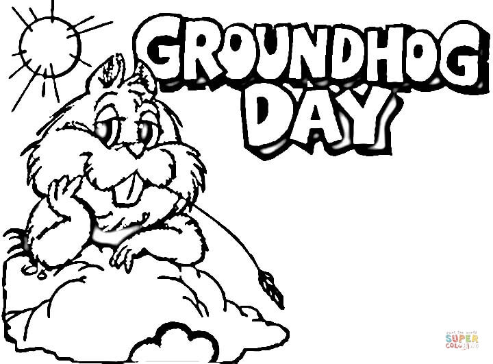 Groundhog day coloring page free printable coloring pages