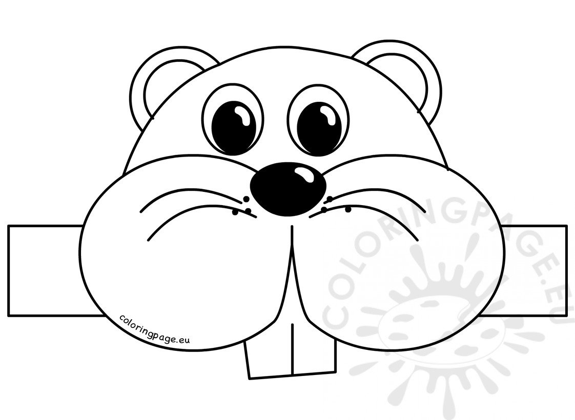 Groundhog day hat template coloring page