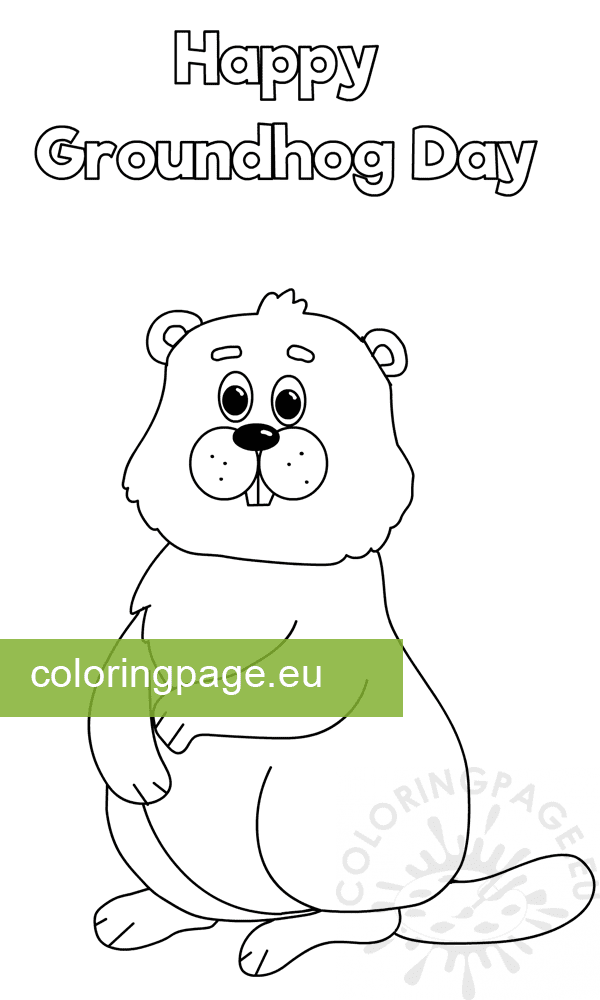 Groundhog day coloring page for kids coloring page