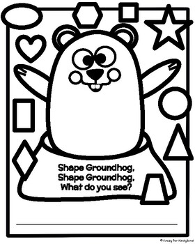 Groundhog day shape coloring pages booklet preschool kindergarten first grade