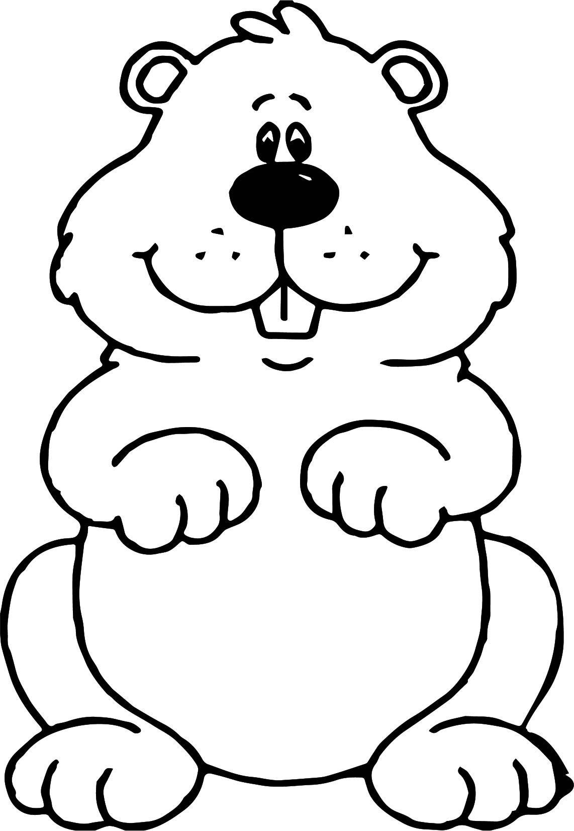 Small groundhog coloring page