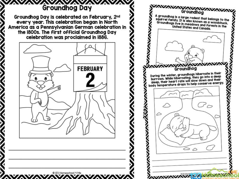 Free printable groundhog day coloring pages