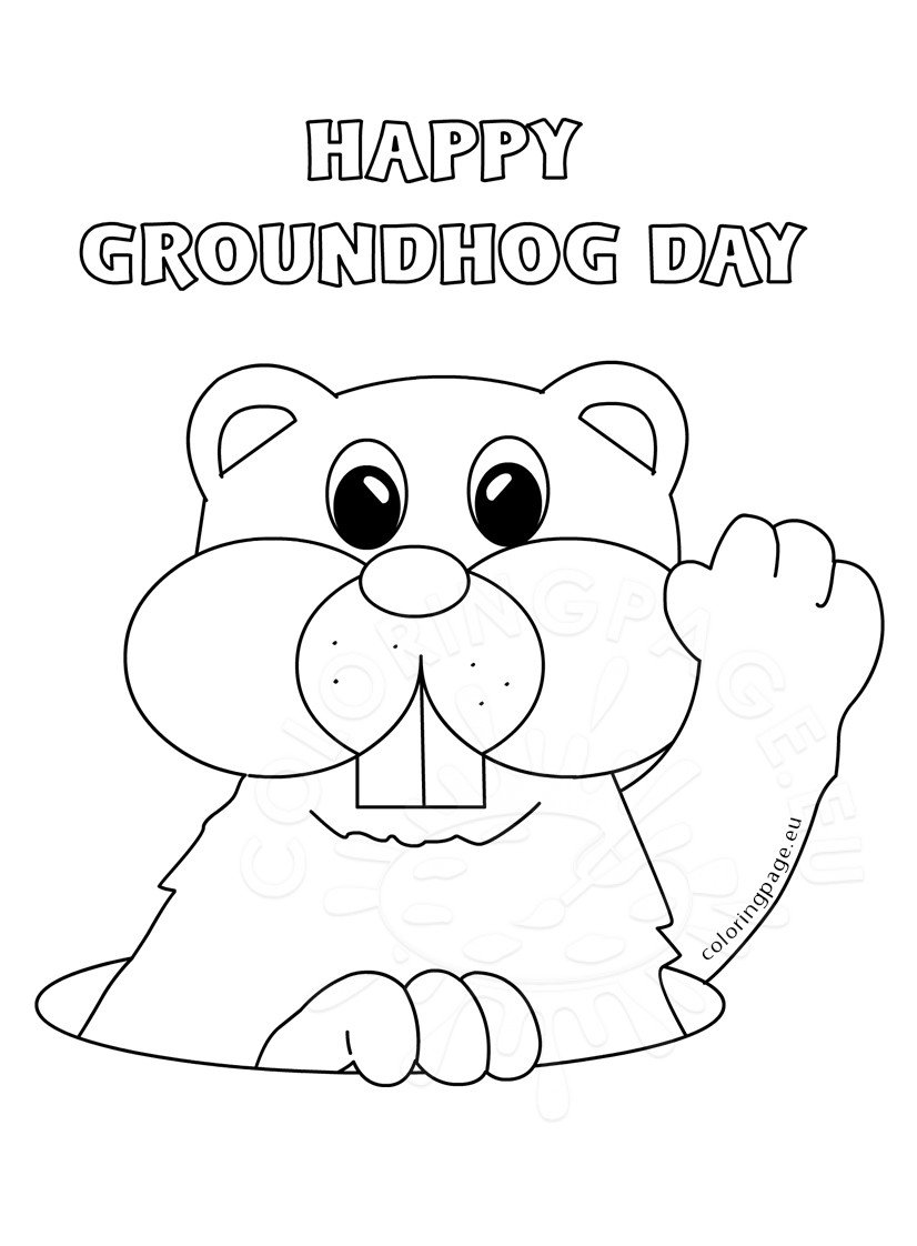 Groundhog day marmot coloring page