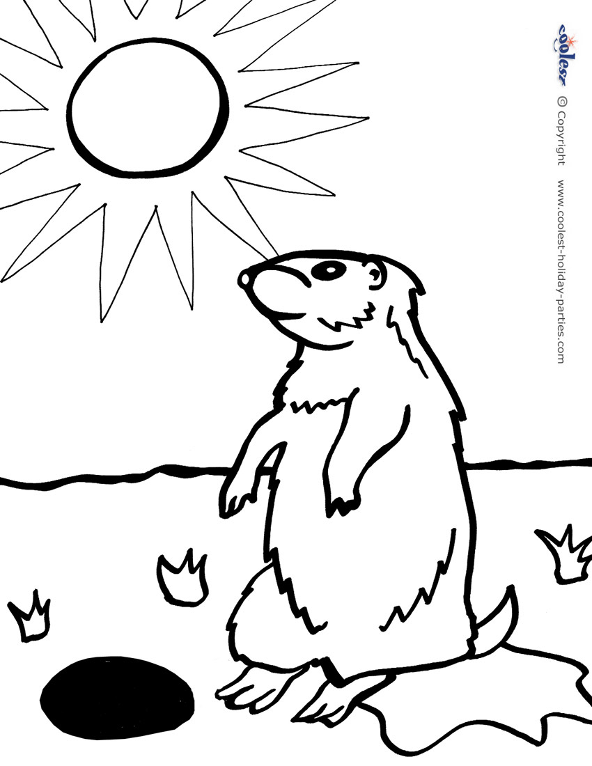 Printable groundhog coloring page