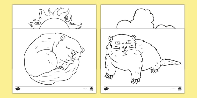 Free groundhog day coloring pages printable