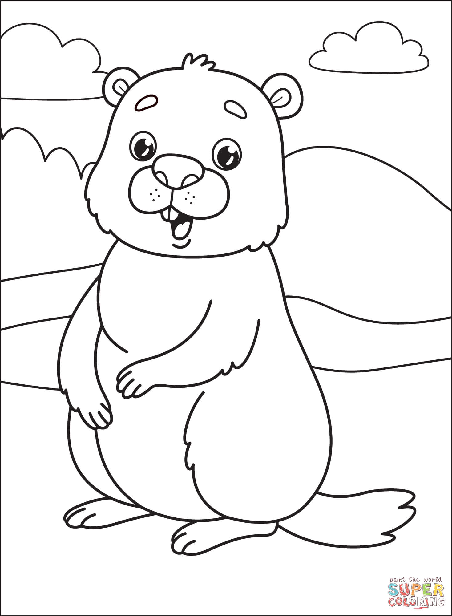 Groundhog coloring page free printable coloring pages