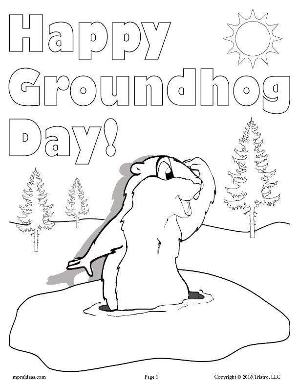 Printable groundhog day coloring page happy groundhog day groundhog day kindergarten groundhog day