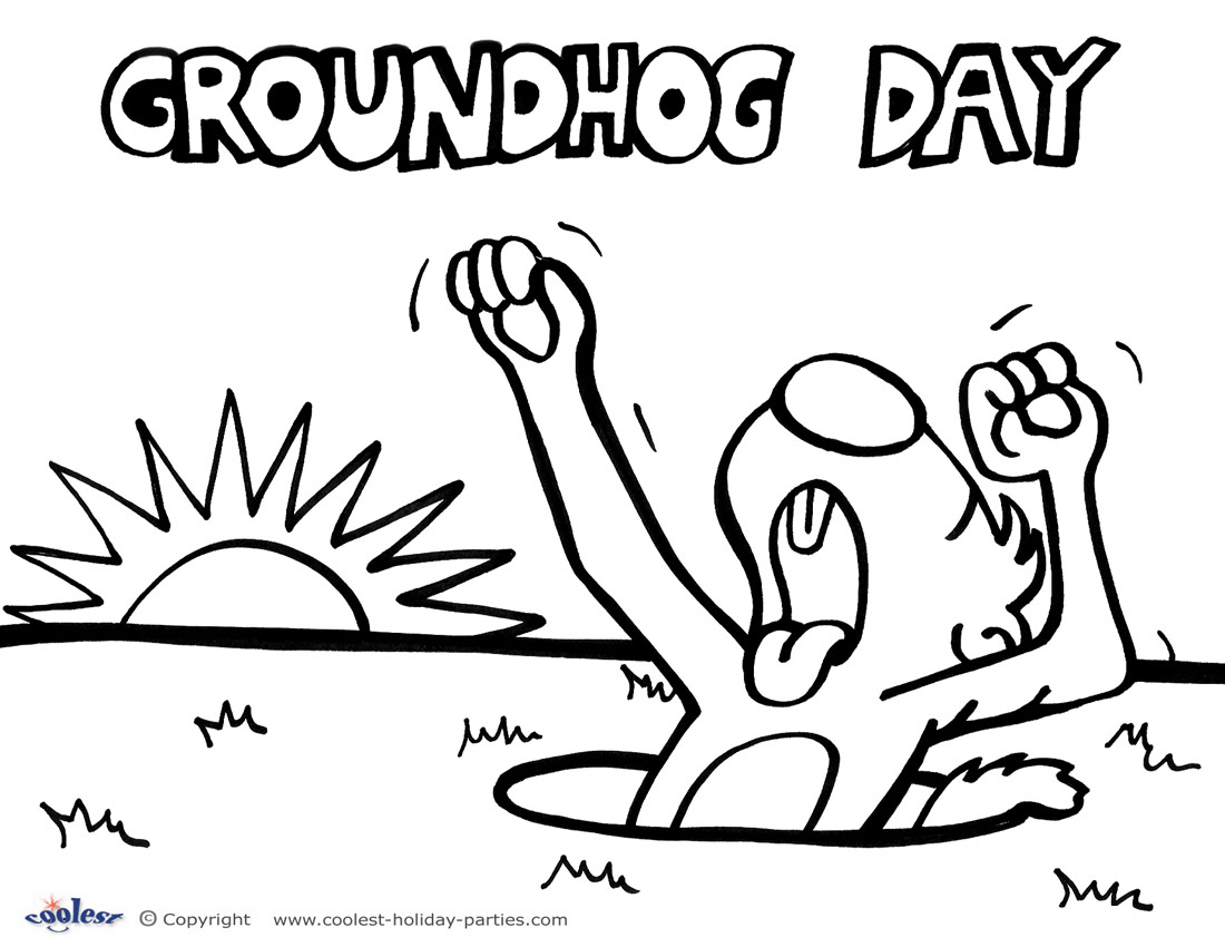 Printable groundhog coloring page