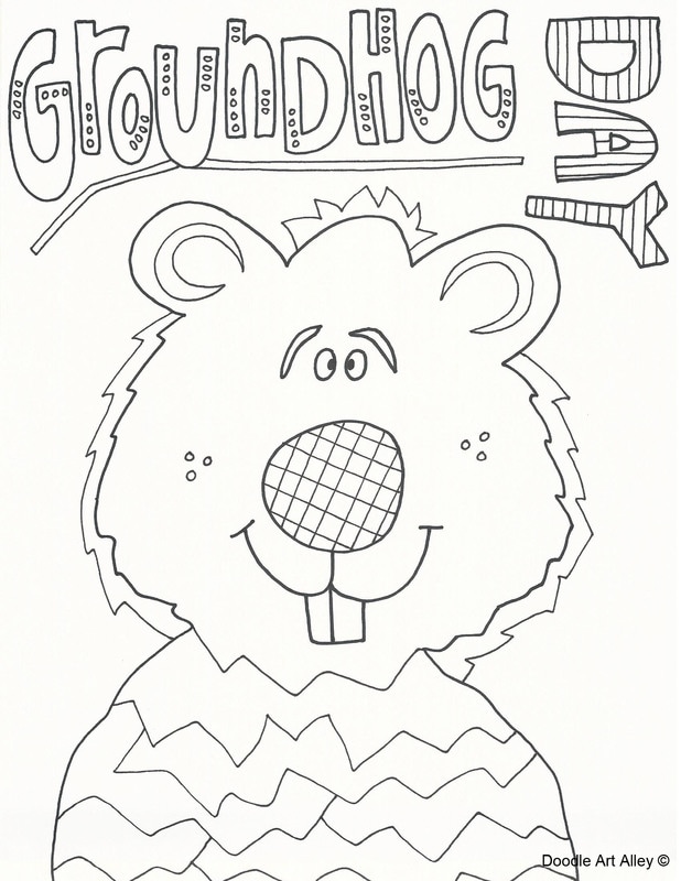 Groundhog day coloring pages