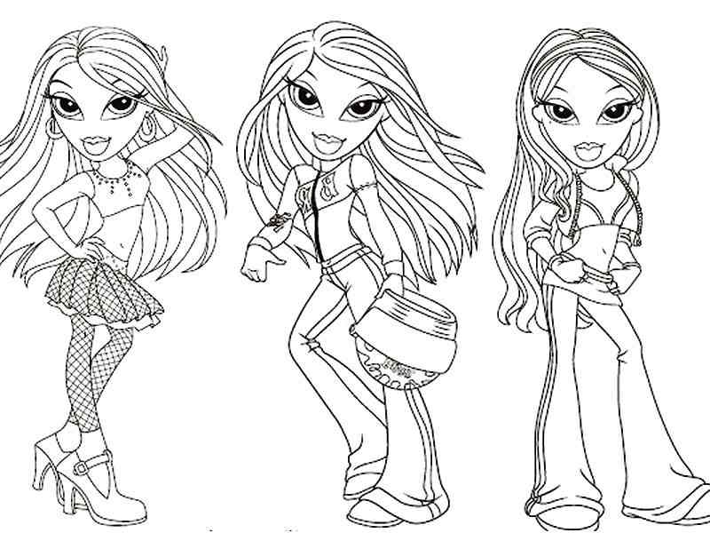 Free collection of bratz coloring pages for kids