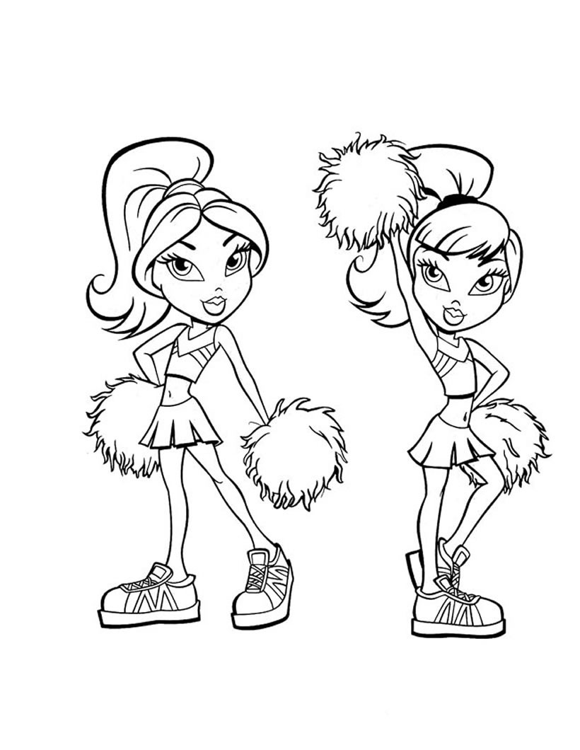 Bratz pom pom girls coloring pages