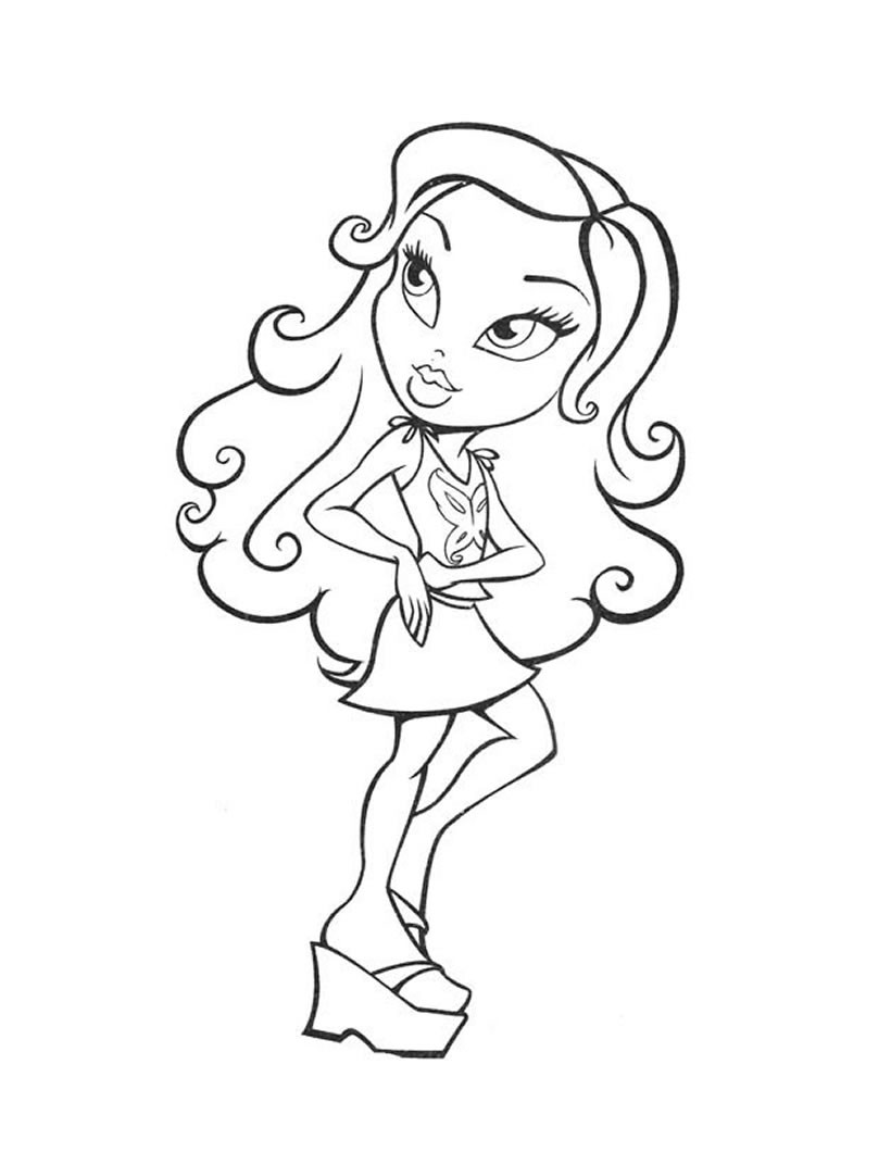 Cute bratz coloring pages