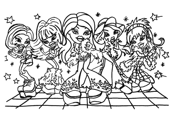 Stylish and fun bratz coloring pages for kids